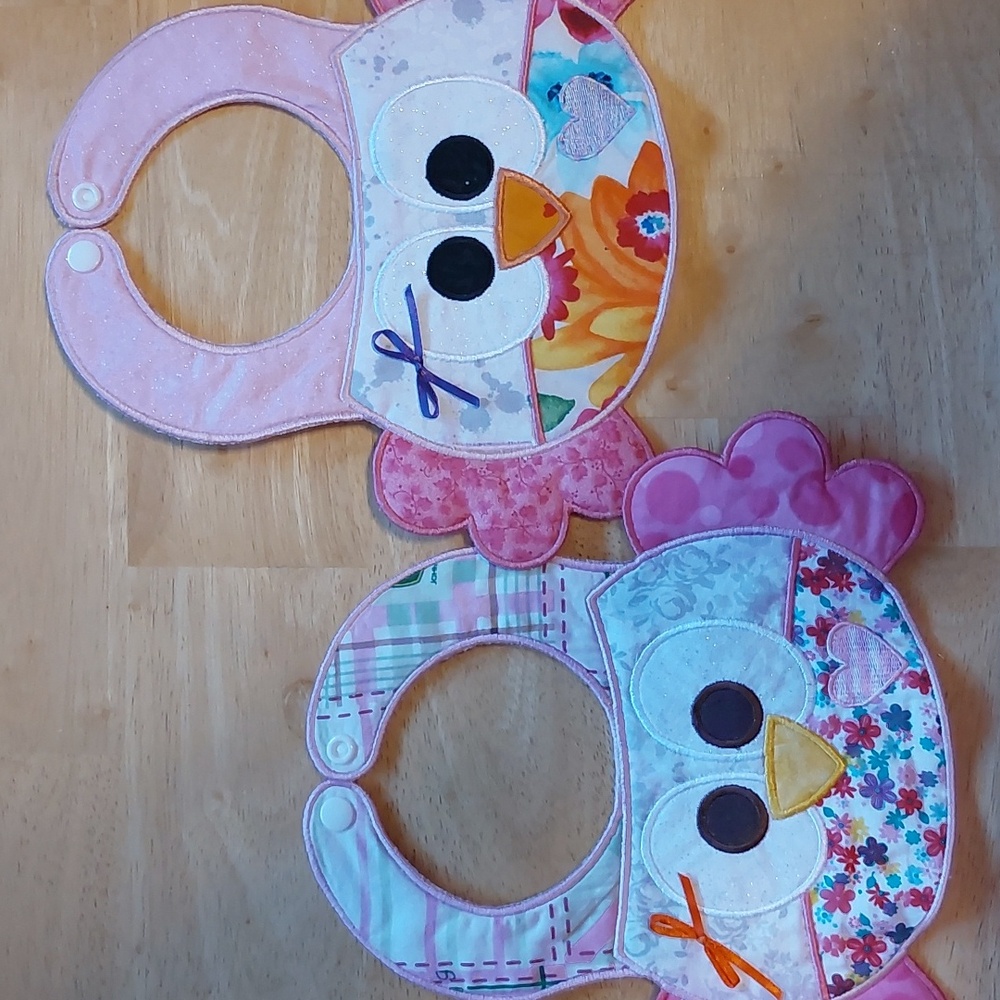 Handmade Owl Baby Bibs | Cotton | KAM Snaps | Set/Single